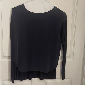 Vince Classic Navy Blue Long Sleeve Top